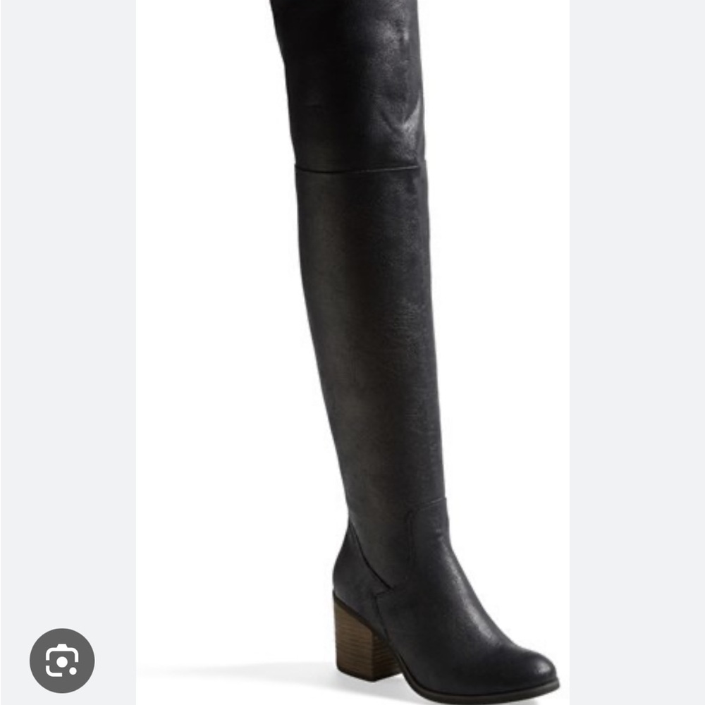 Hinge Black Over the Knee Boots